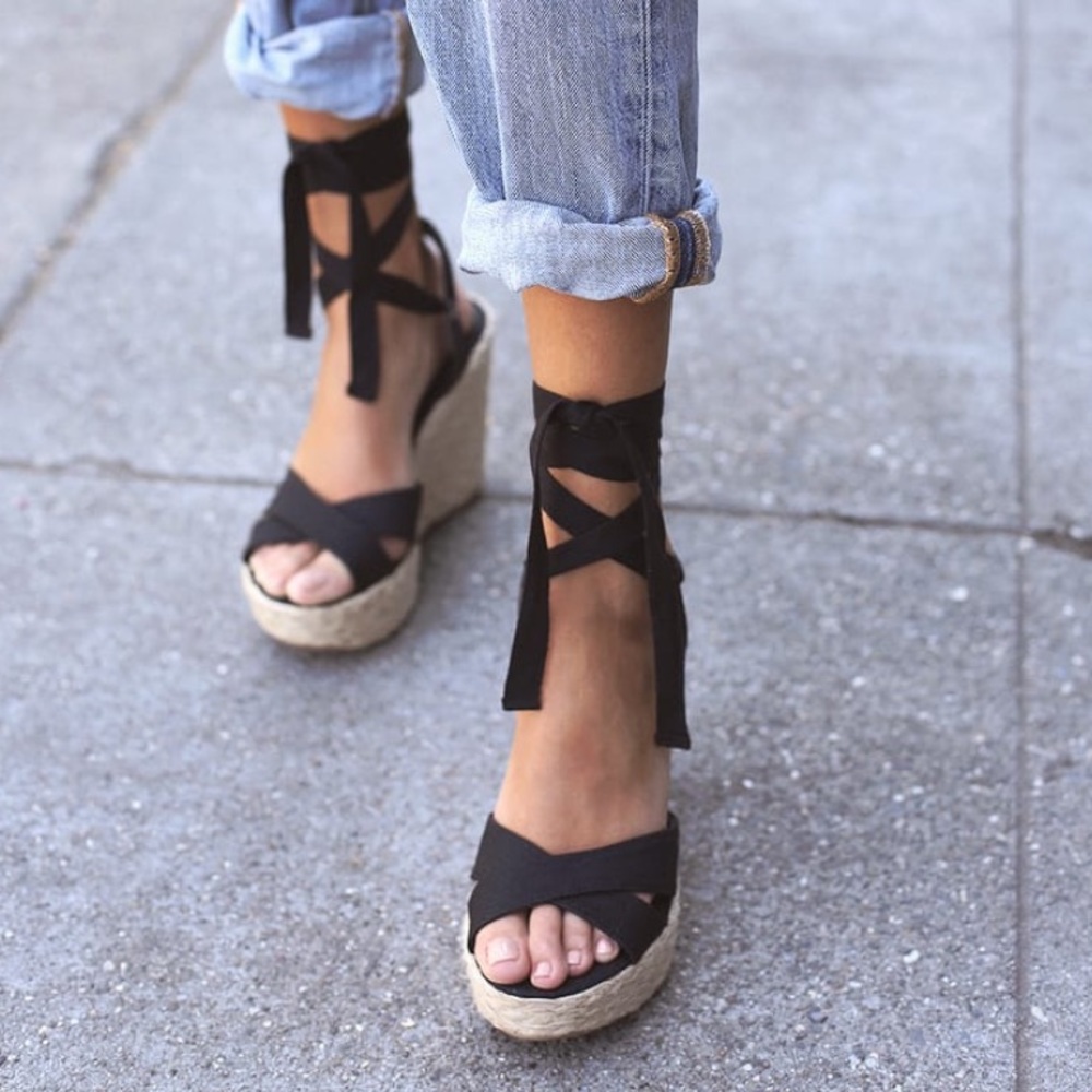Lulus Esme Lace-Up Wedges